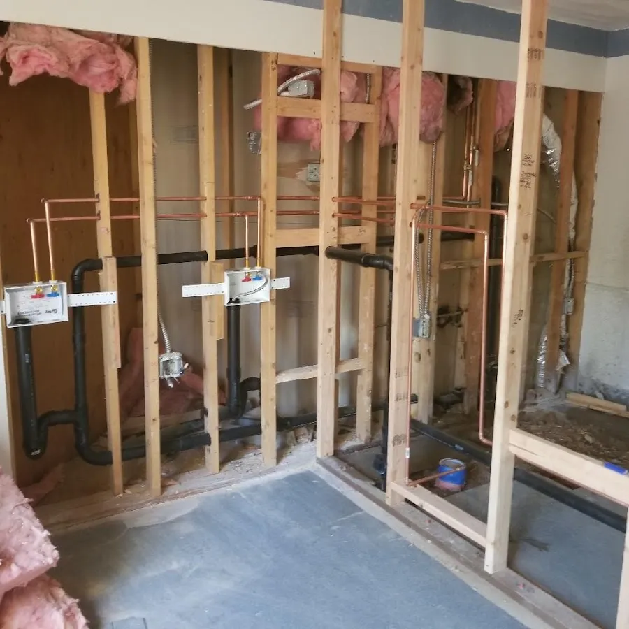 Copper pipe rough-in and plumbing installation in Cherry Hill